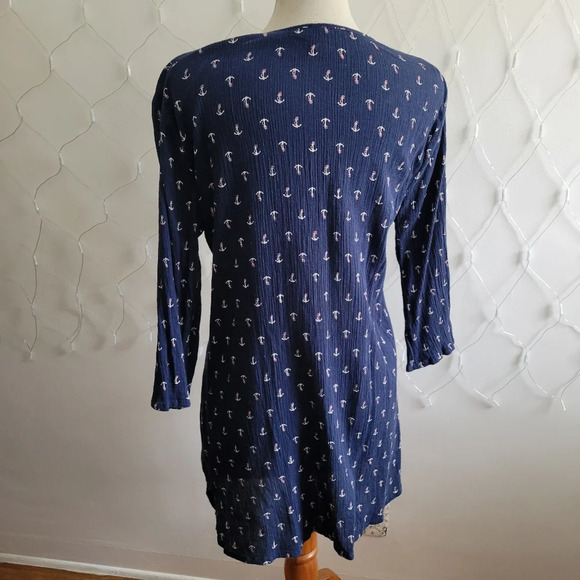 J. Crew Pullover Tunic Top (Maybe Dress) / Anchor Print / Tagged Size Large - Picture 3 of 6